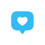 Blue chat bulb whit heart inside