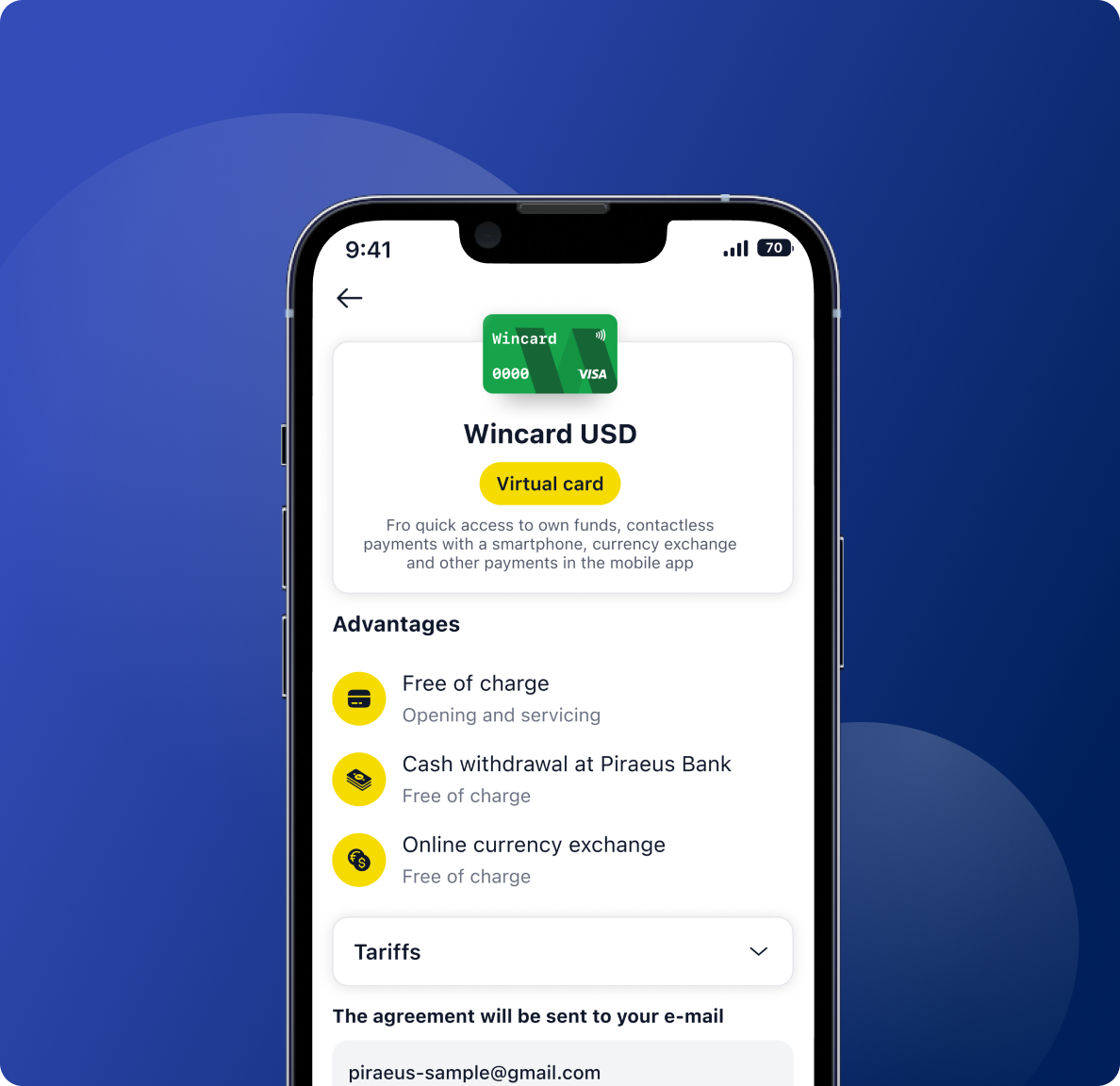 Wincard USD details 