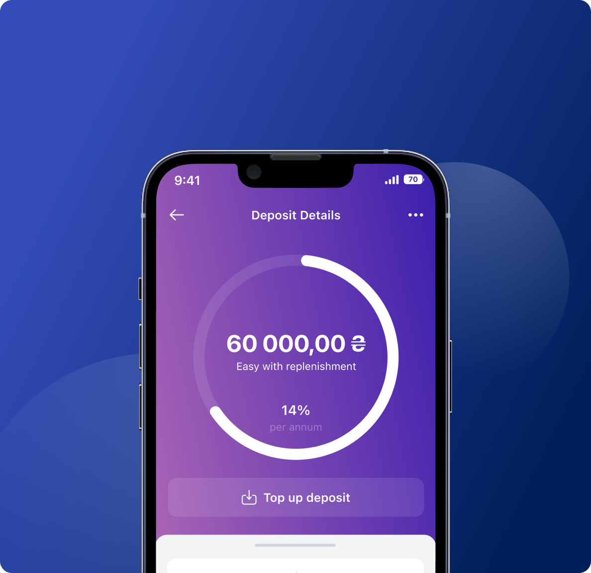 Winbank Deposit easy with replenishment success screen
